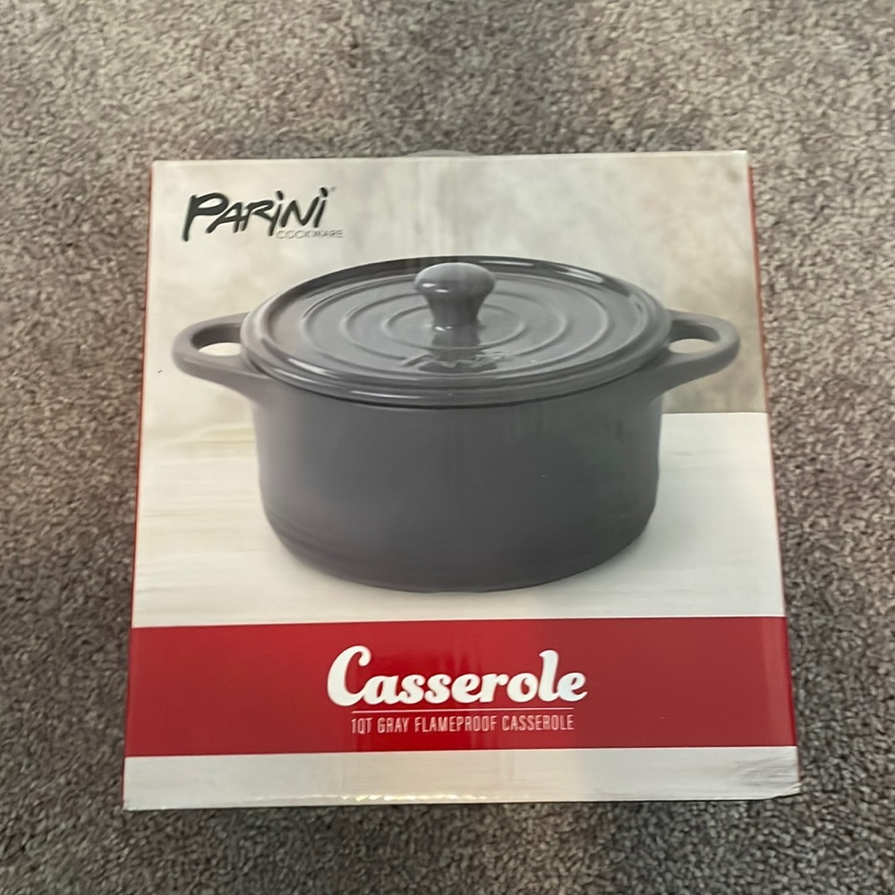 1 Qt Gray Flameproof Casserole Cookware